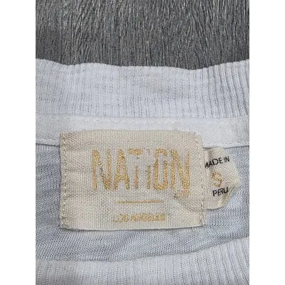 Nation LTD Tee in Thick Y2K Top Jersey in White Small A004068 - Picture 5 of 8